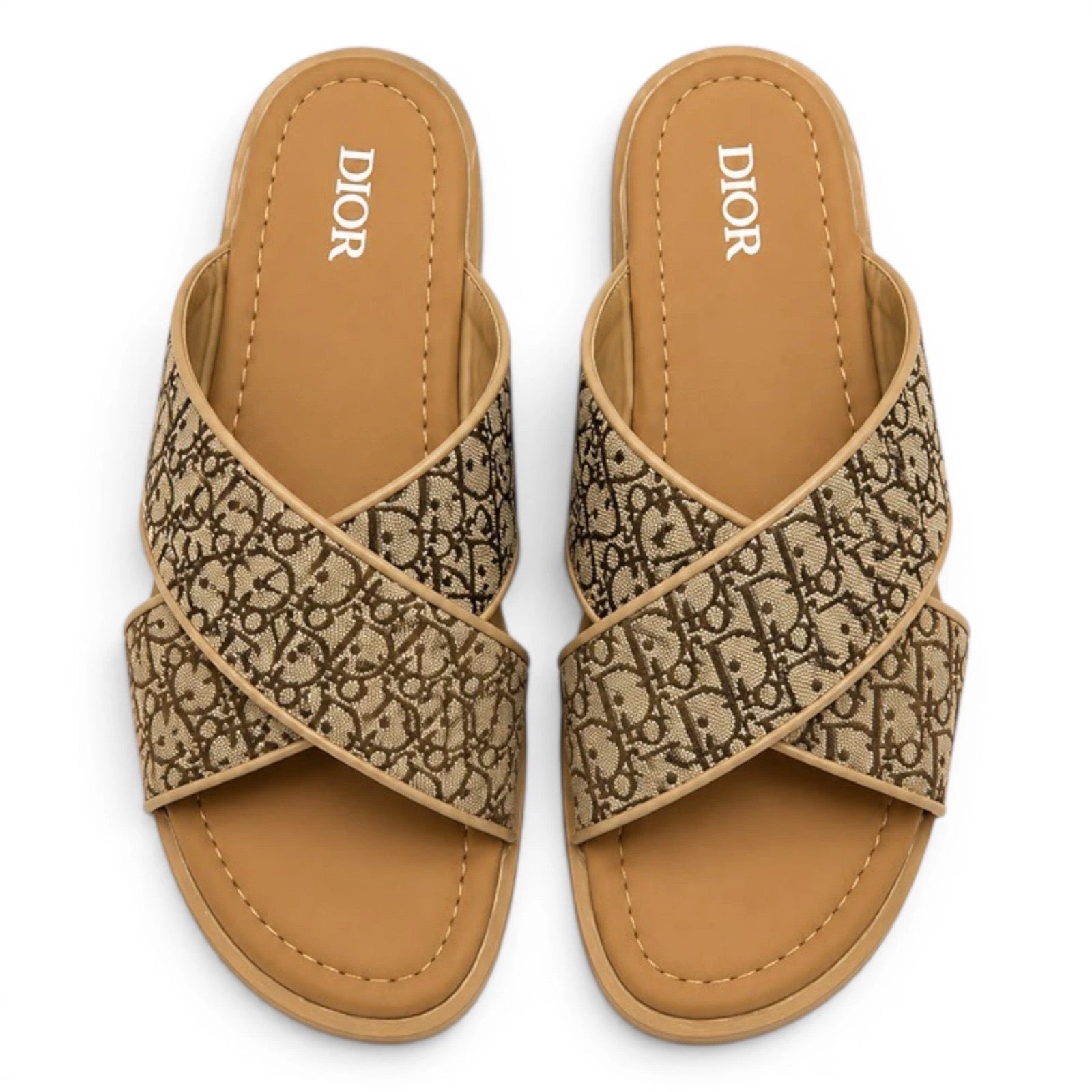 DOR Cross Strap Slides - Brown