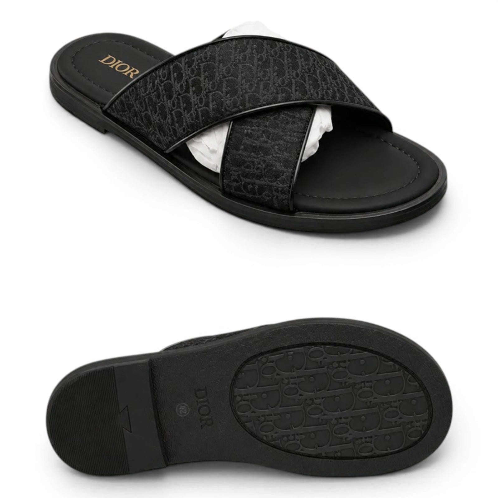 DOR Cross Strap Slide - Black