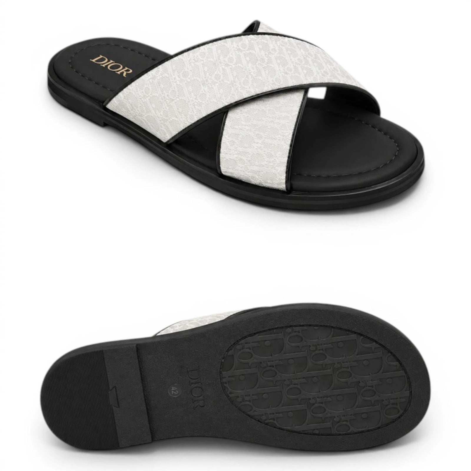 DOR Cross Strap Slide - White