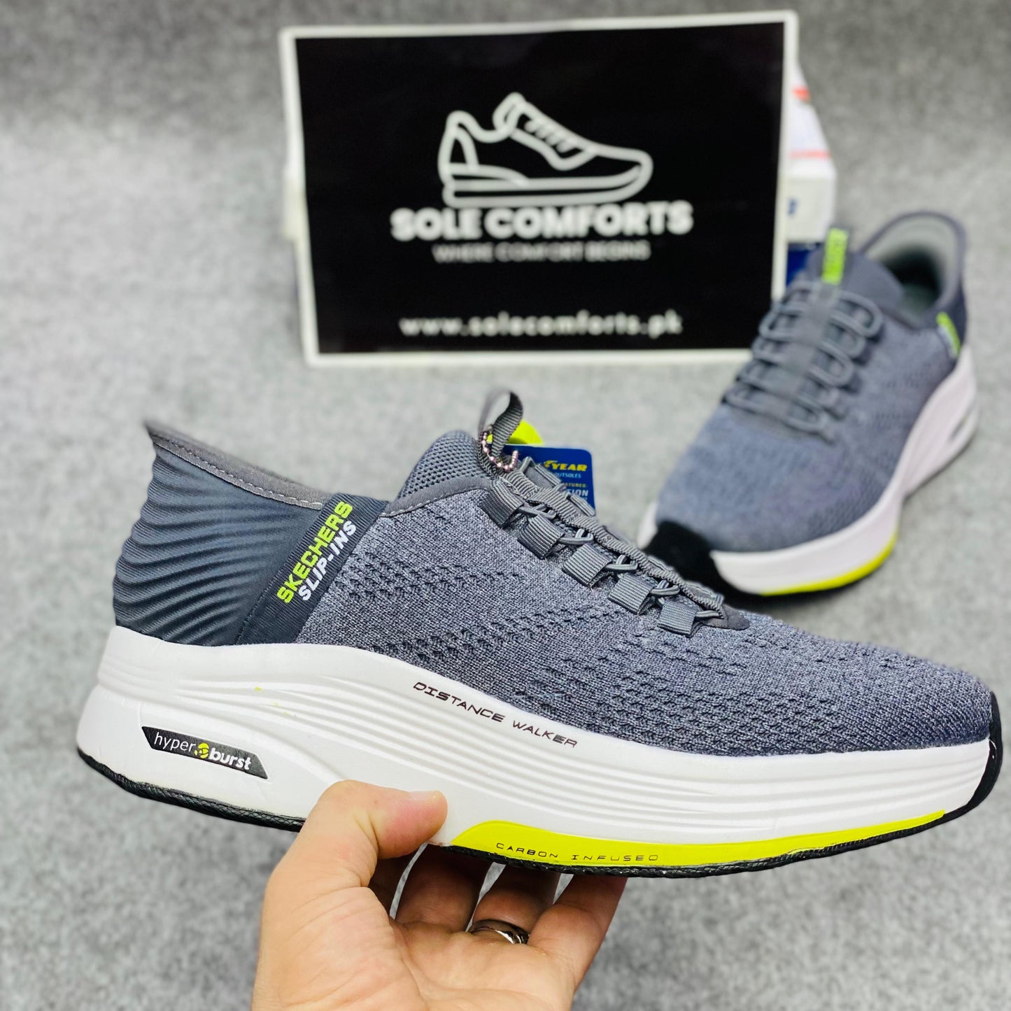 Skechers Hyper Burst Slip-Ins (GREY & WHITE)