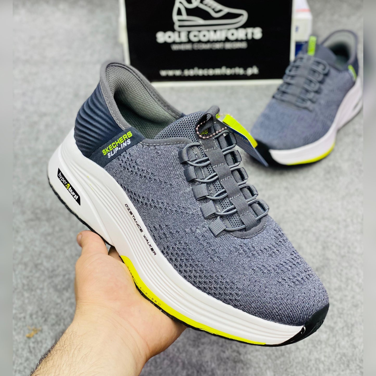 Skechers Hyper Burst Slip-Ins (GREY & WHITE)