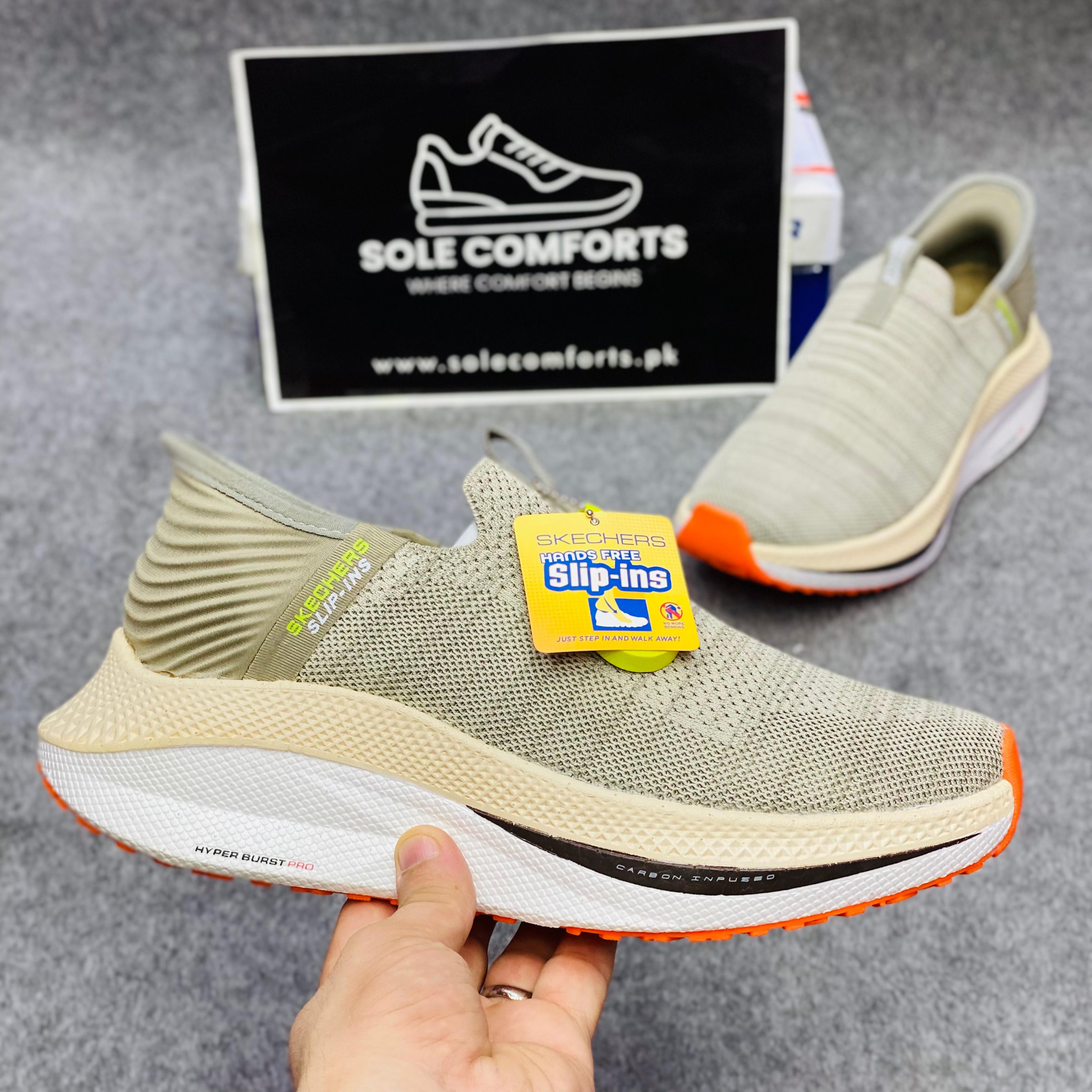 Skecherrs Hyper Burst Pro Slip Ins (BEIGE)