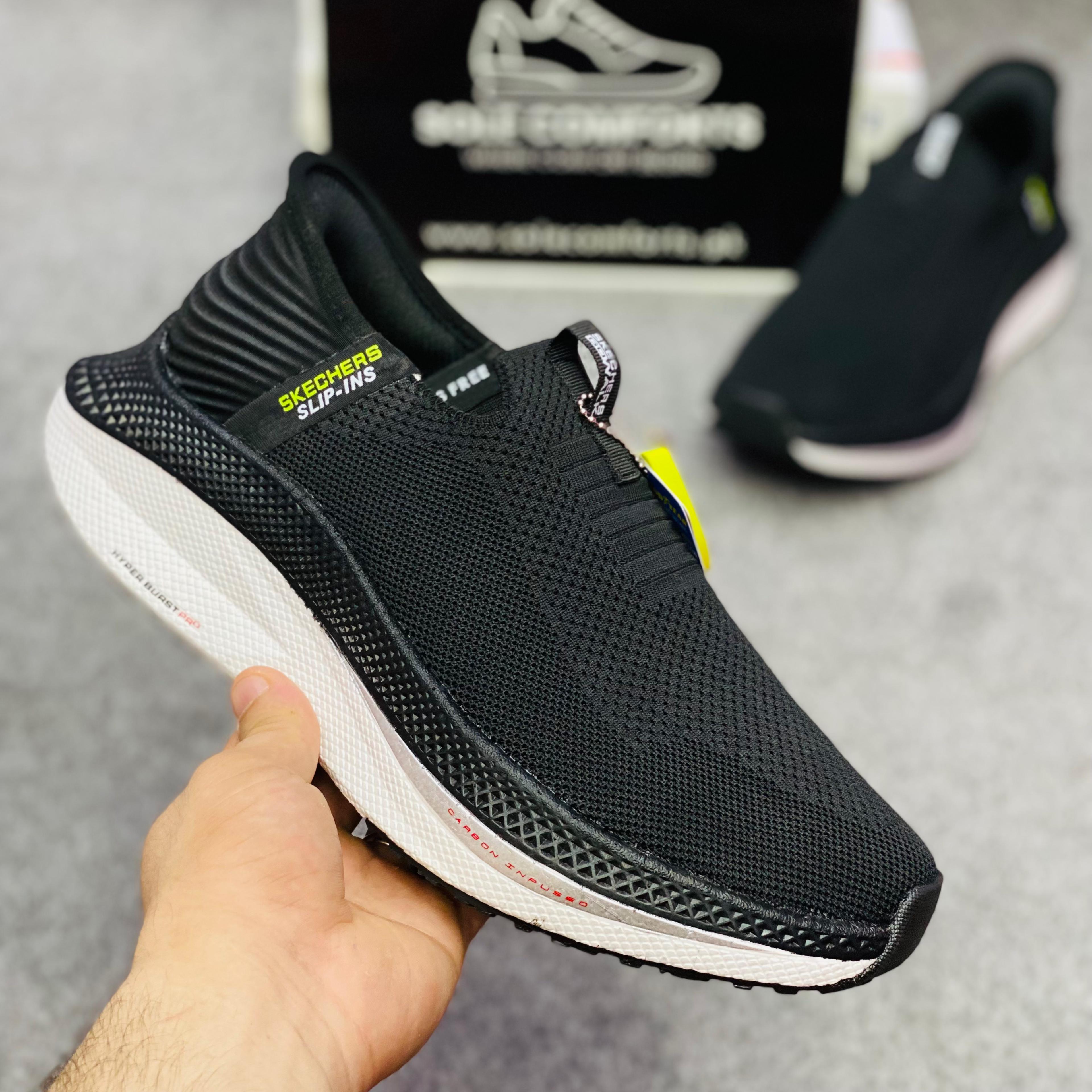 Skecherrs Hyper Burst Pro Slip Ins (BLACK & WHITE)