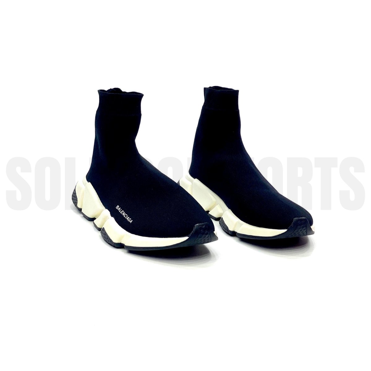 Balenciaga Speed 2.0 Knit Sock Black & White - Sole Comforts