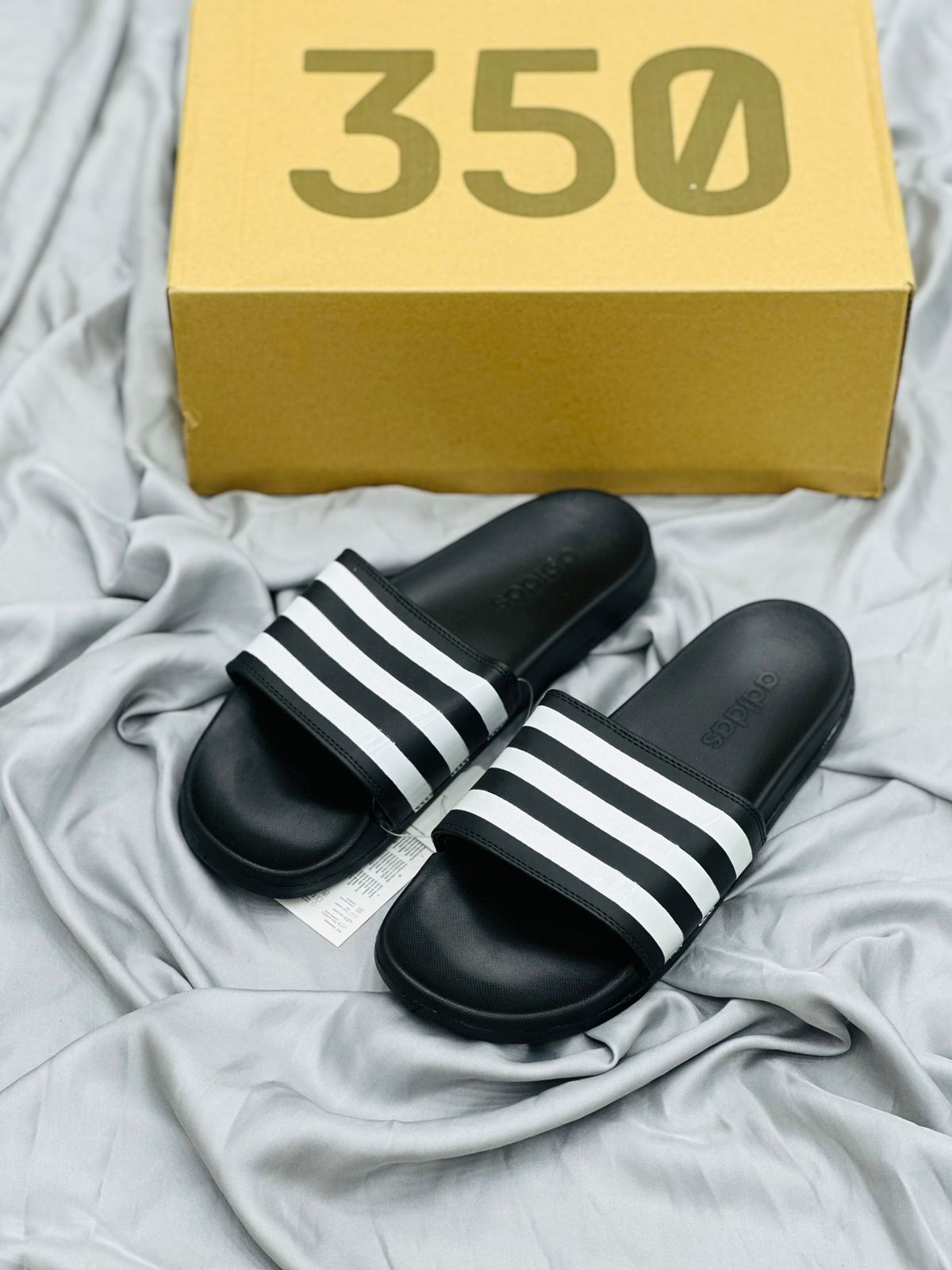 Adidas adilitte Slides Three Stripes - Black and White